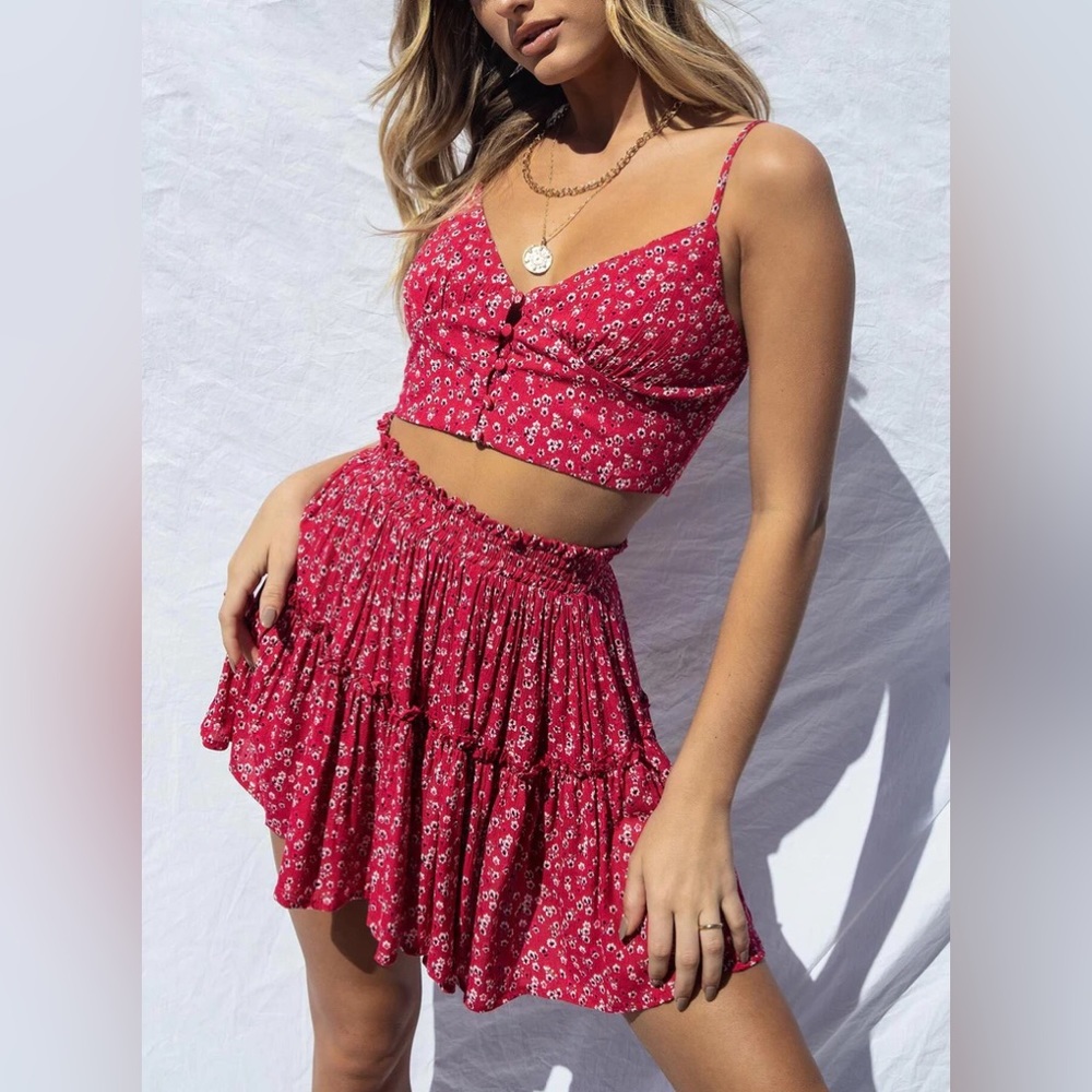 Princess Polly Shah Skirt & Top Set Red
